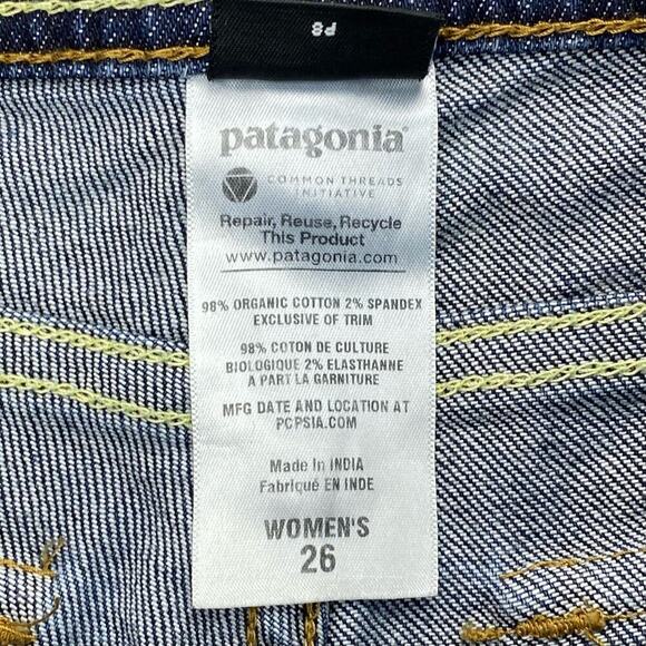 PATAGONIA Cuffed Hem Denim Shorts Sz 26 Blue - Picture 4 of 10
